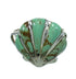 Southwestern Turquoise Inlay Sterling Silver Seashell Ring Size 6-1/2 AX86428